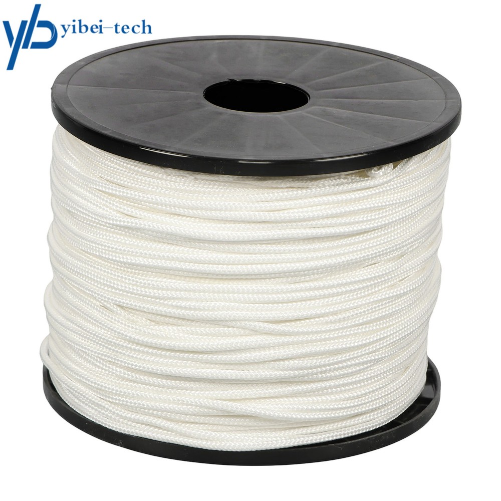 1/8 Inch Nylon Polyester Cord 500 Foot Spool Solid Braid Industrial Grade White
