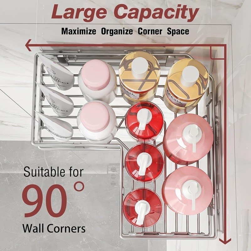 Corner Shower Caddy Adhesive Shelf Rust Proof Space Saving Bathroom Organizer US