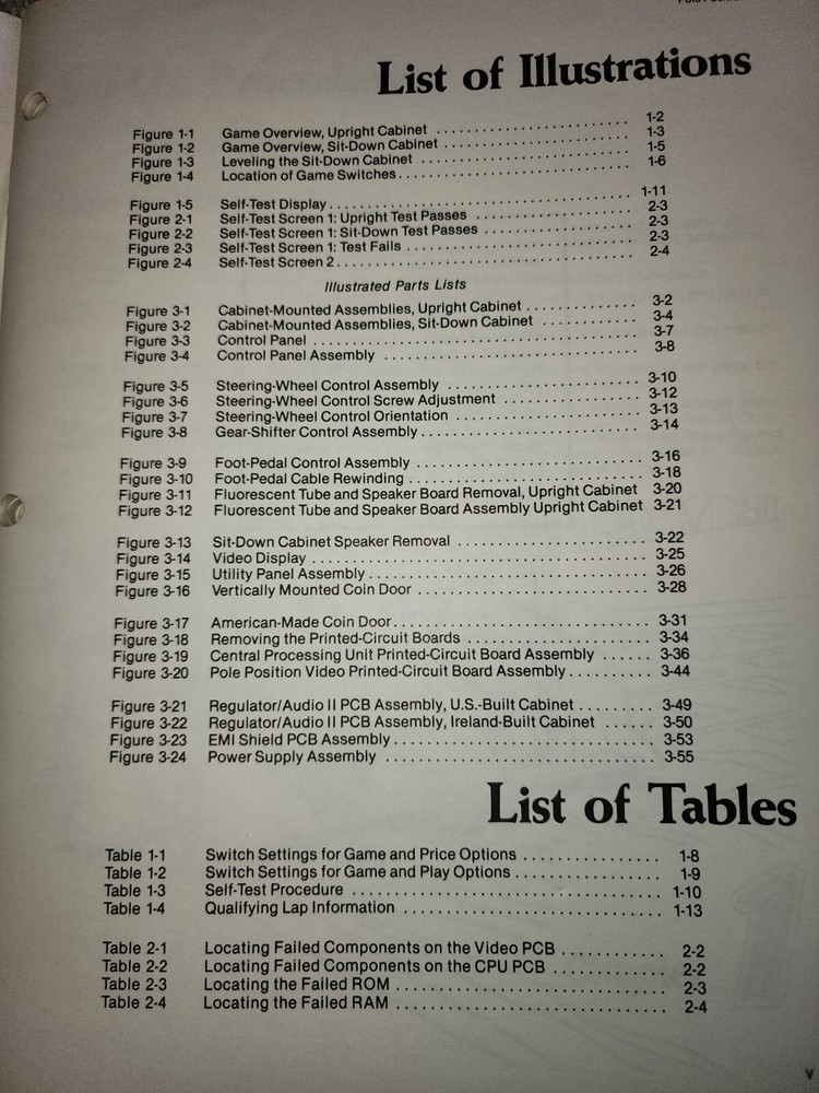 Pole Position Manual & Schematics Arcade