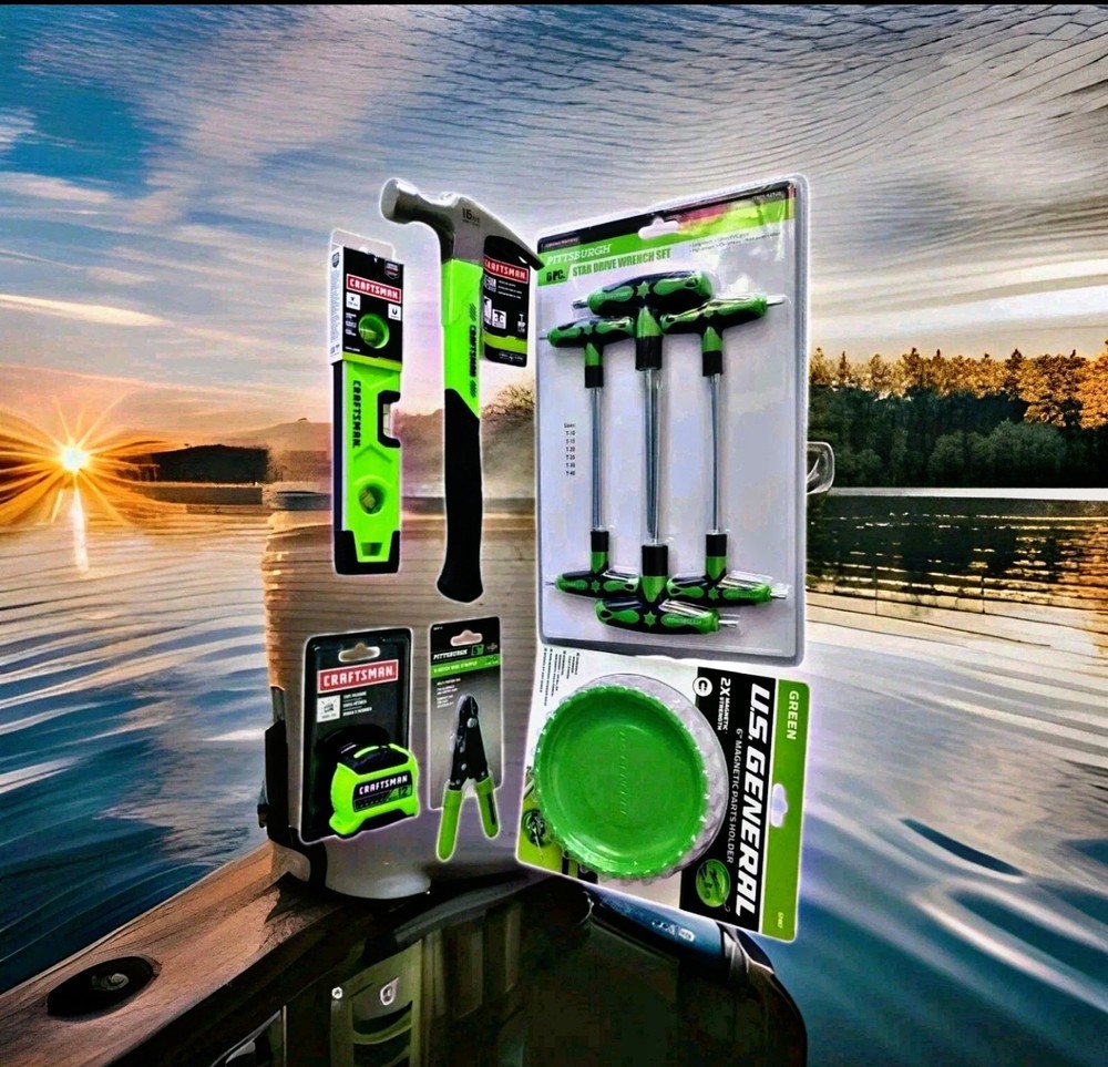 Combo hand tools green. 6 Units