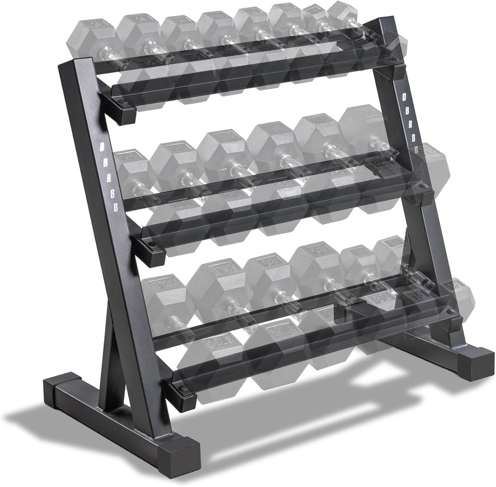 Powder-Coated Dumbbell Rack, Compact Design for Efficient Weight Organization