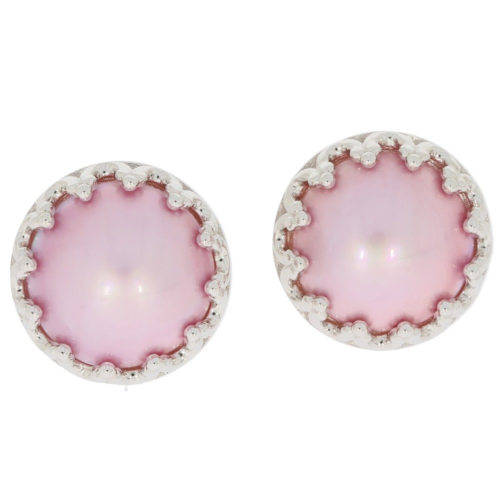 Sterling Silver Semi Mount Earrings Setting Round RD 10X10mm Cab
