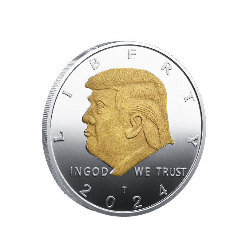 1 Pcs 45th Commemorative Coin 2024 Donald Trump Plated EAGLE President SAVE Gold