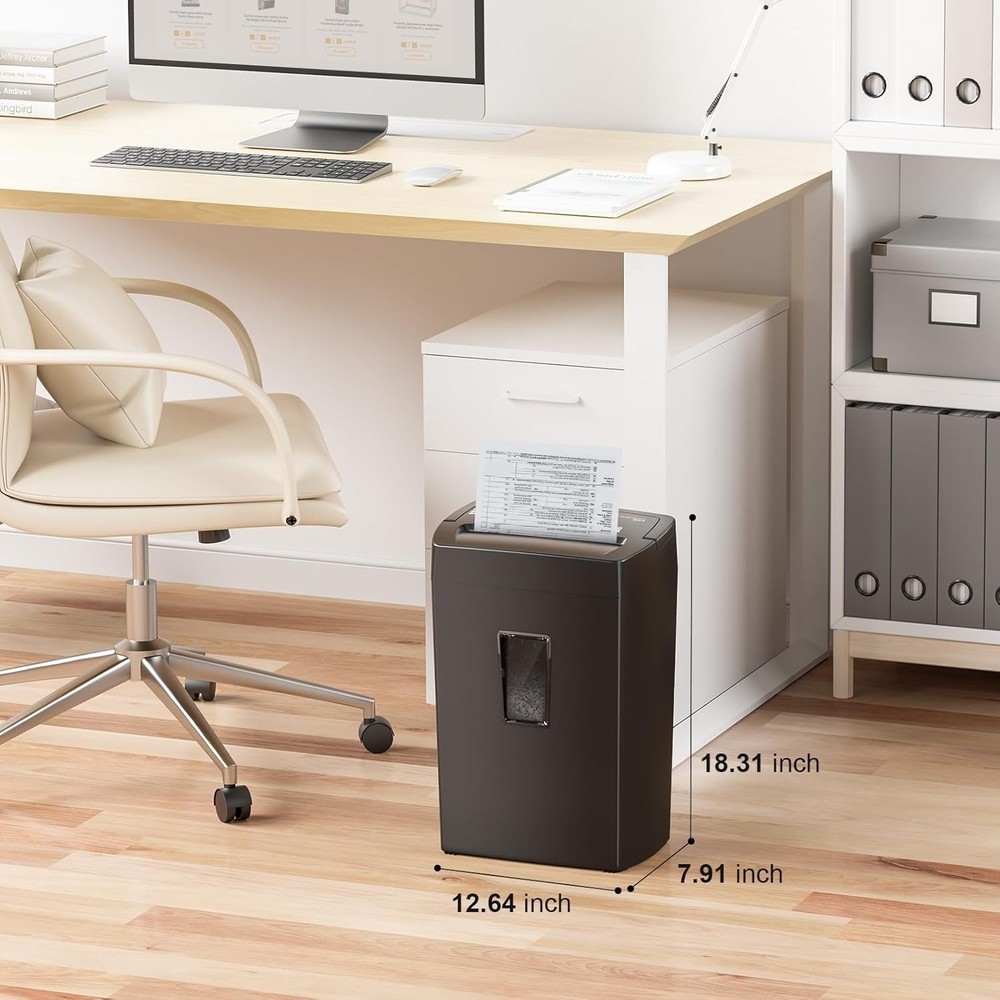 Effortless Micro Cut Shredding - 10-Sheet Capacity with Transparent Waste Bin