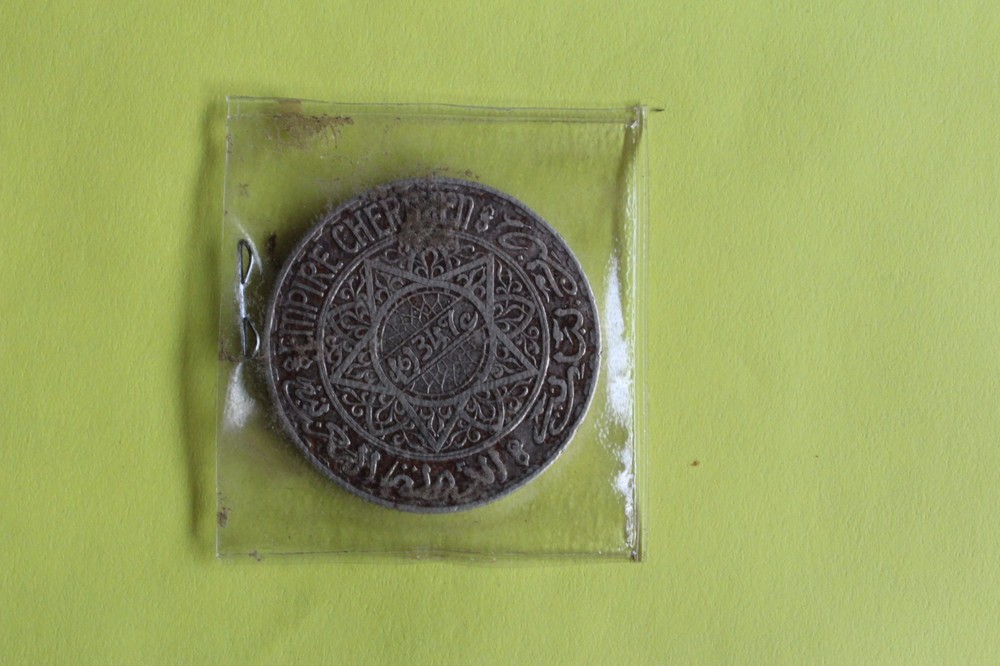 1347 MOROCCO 20 FRANCS SILVER COIN