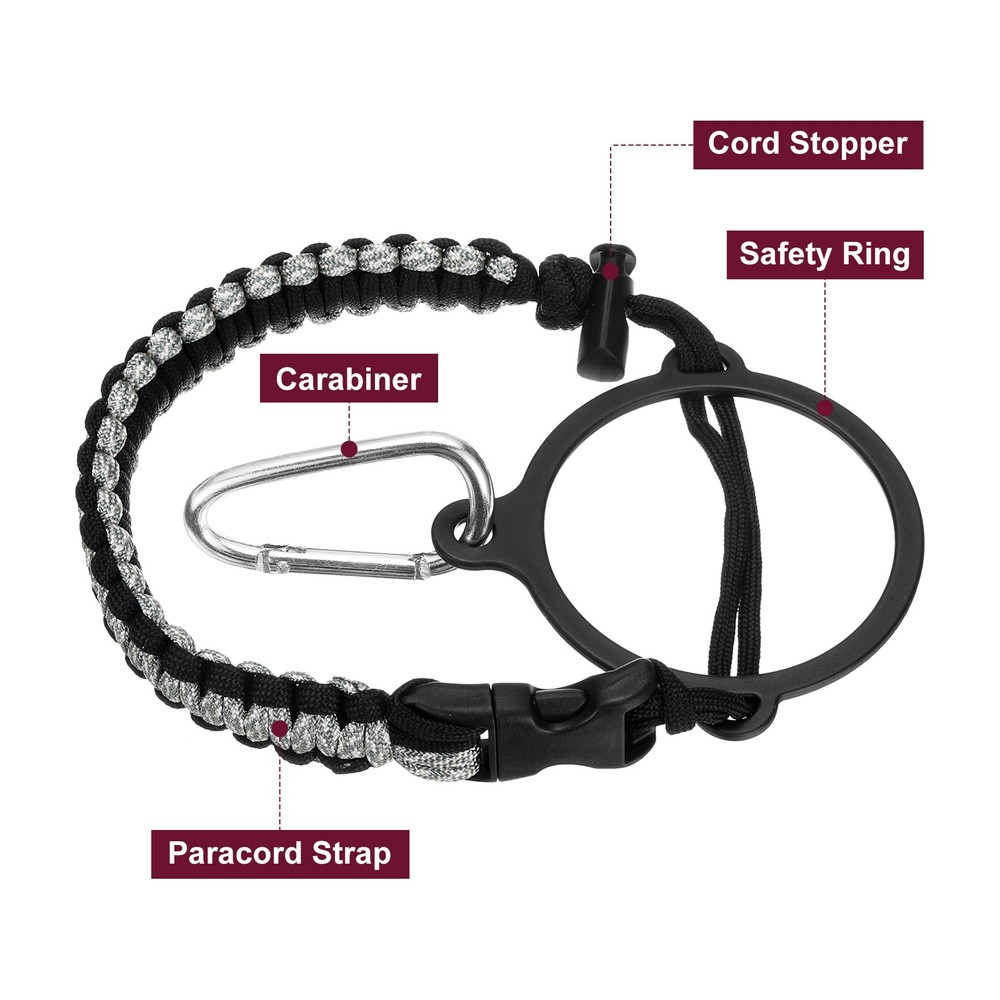 Paracord Handle, Water Bottle Handle Strap, Gray
