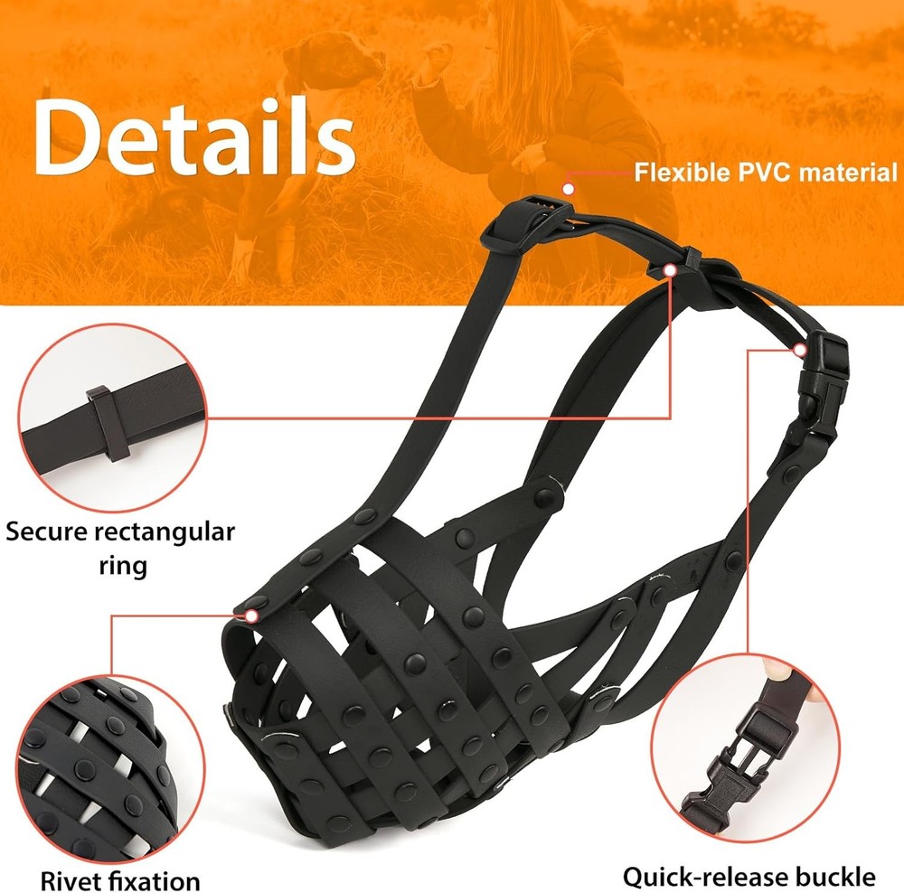 Pitbull Muzzle Large Medium Sized Dogs to Prevent Biting Scavenging Basket