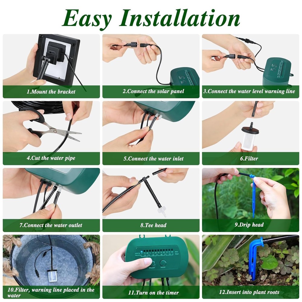 Solar Automatic Watering Kit for Plant,Automatic Drip Watering System with Timer