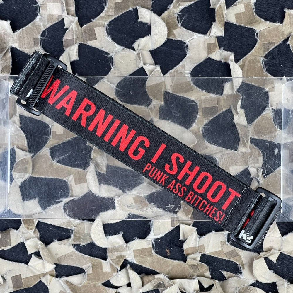NEW KM Paintball Universal JT Goggle Strap - Warning V2