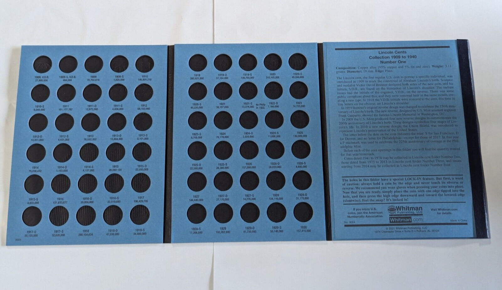 Lincoln Cent Wheat Penny Album Coin Folder Whitman Volume #1 1909-1940 NEW 9004