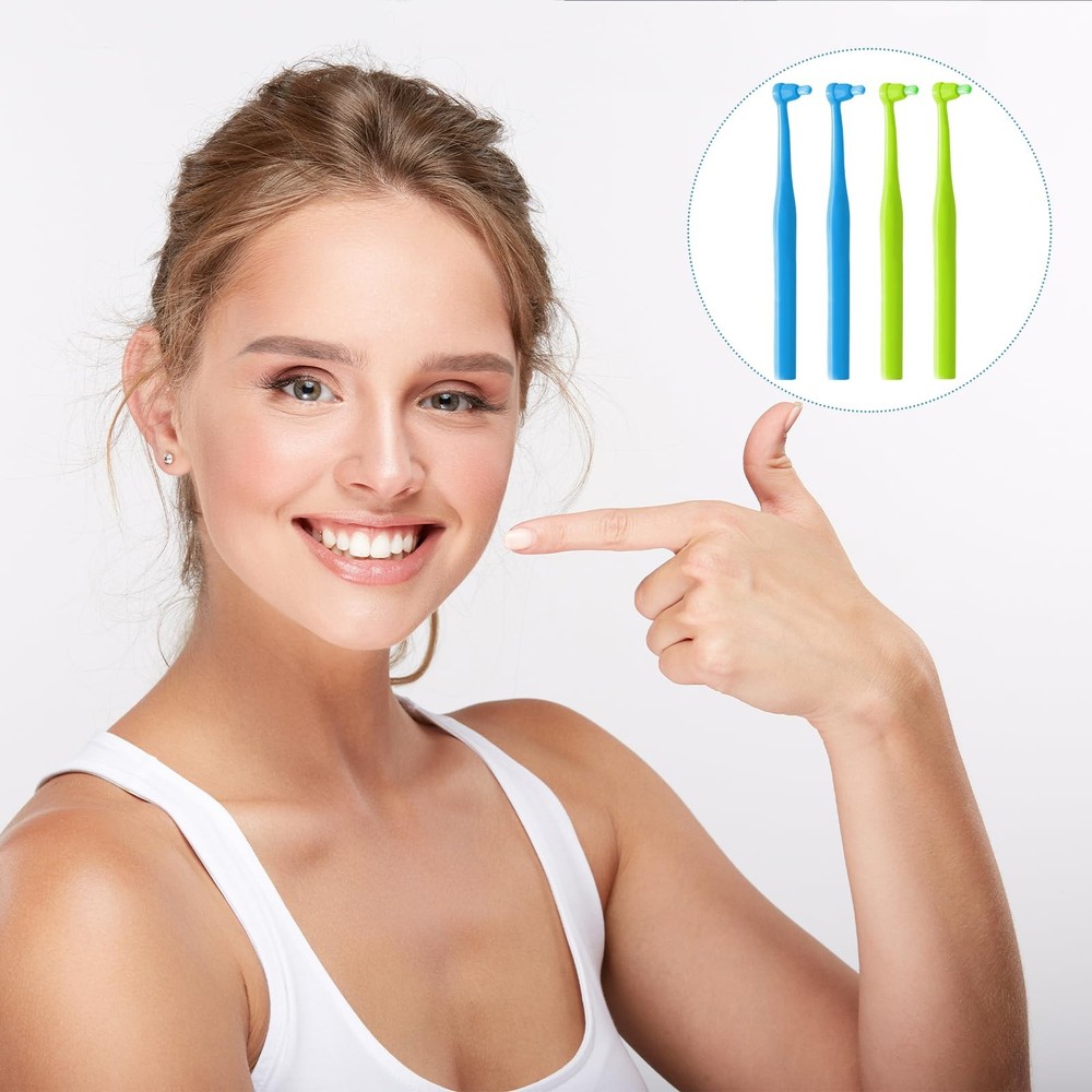 4 Pack Soft Bristle Dental Cleaning Brushes with Replacement Heads, Ergonomic...
