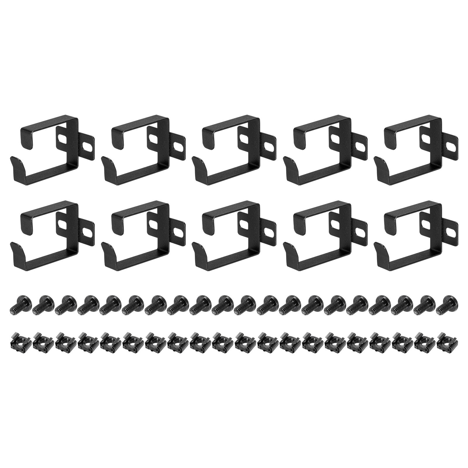 10 Sets Server Rack Cable Management D Ring Hook Network Mount Metal Wire Cord