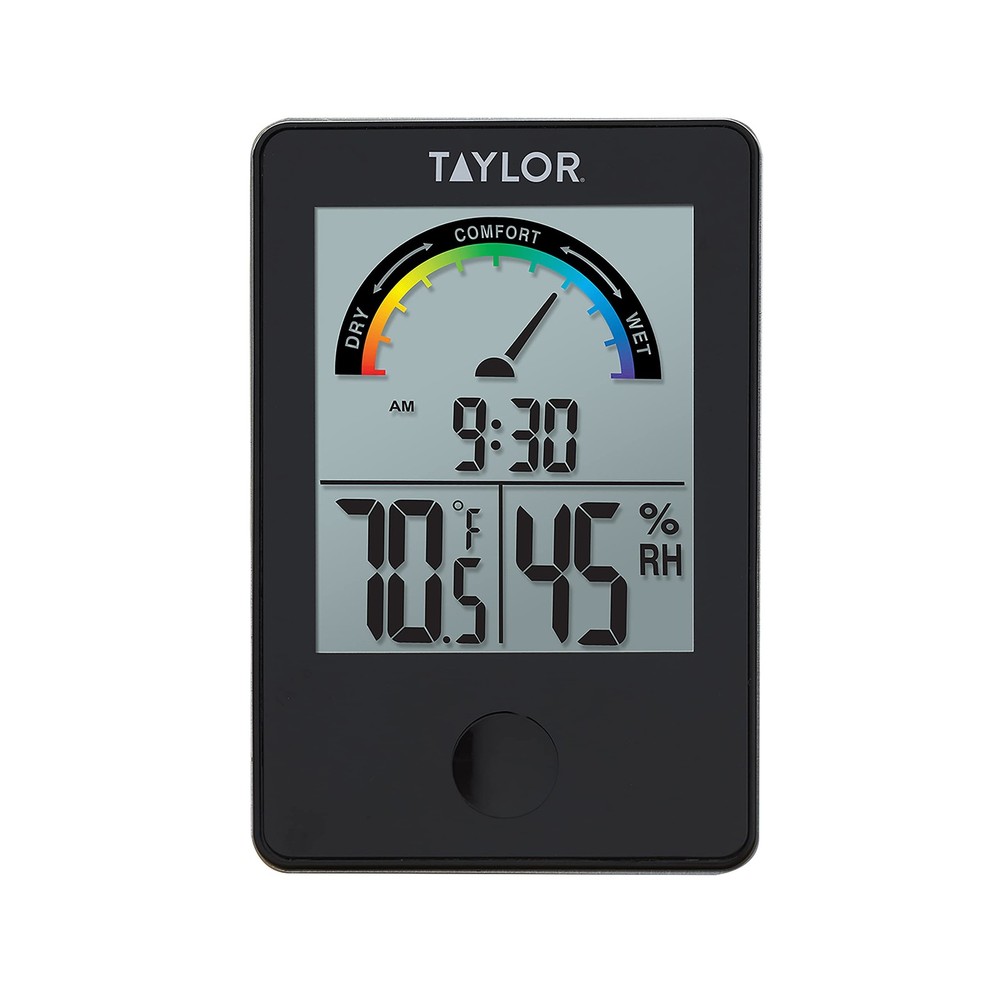 Taylor Digital Wireless Indoor Comfort Level Single Display, Black