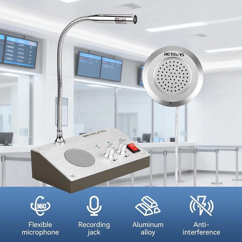 High Sensitivity RT-9908 Window Speaker Intercom - Ideal for Restaurants & Banks