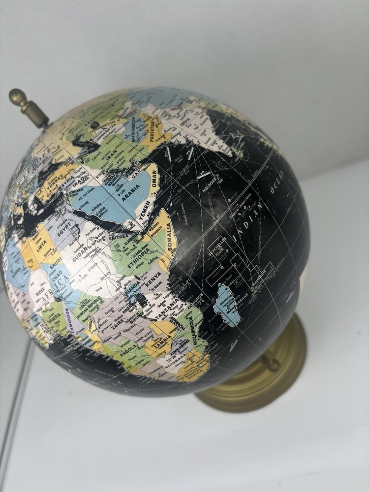 Black And Brass Metal Globe