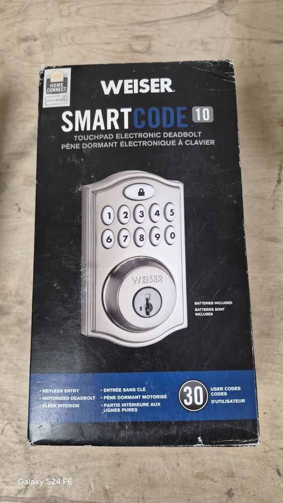Weiser Smart Code 10 Touchpad Electronic Deadbolt Satin Nickel - Open Box