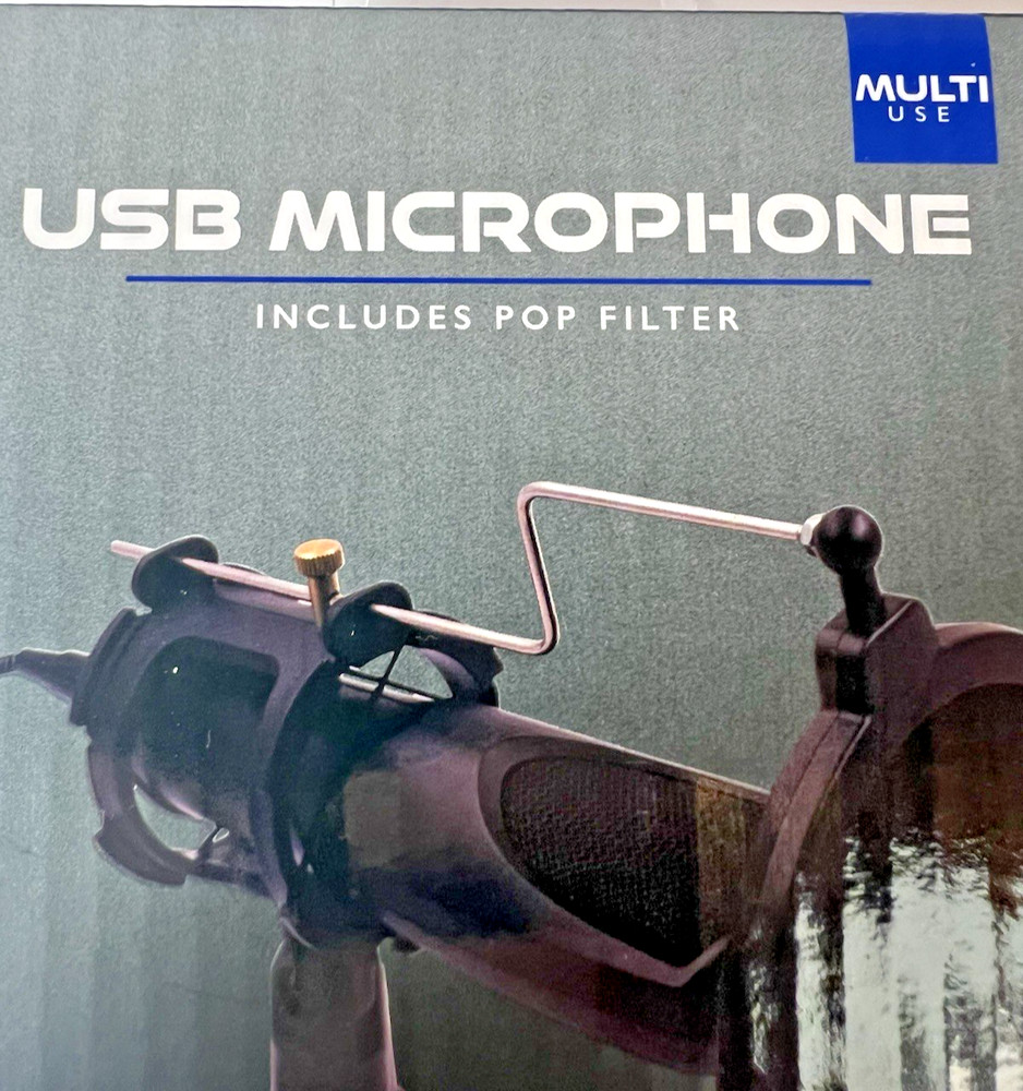 Portable USB Microphone with Pop Filter & Stand | Multi-System Compatible | NIB