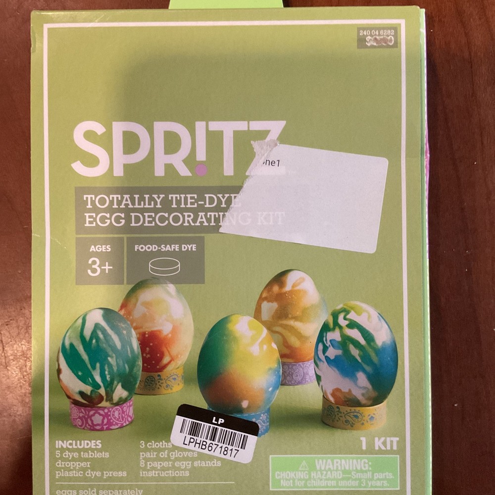 Spritz Totally Tie-Dye Egg Decorating Kit Dye Tablets ,Stands,Plastic Dye Press