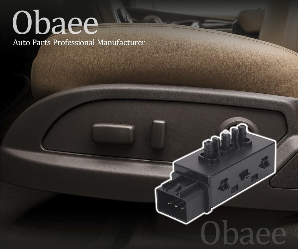 Obaee Front Left Driver Side 6 Way Seat Adjustment Switch Compatible Black