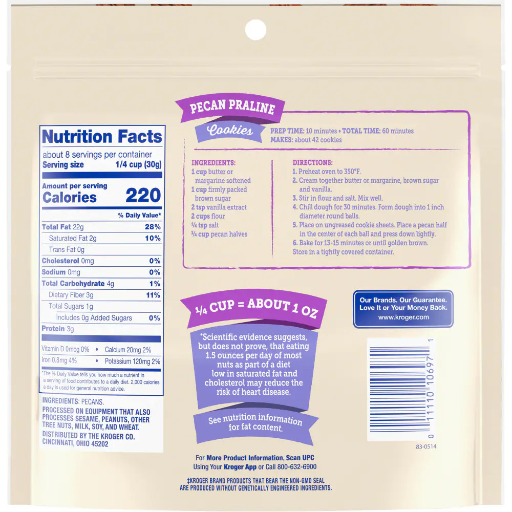 KG Pecan Halves 8 oz - 5 Pack