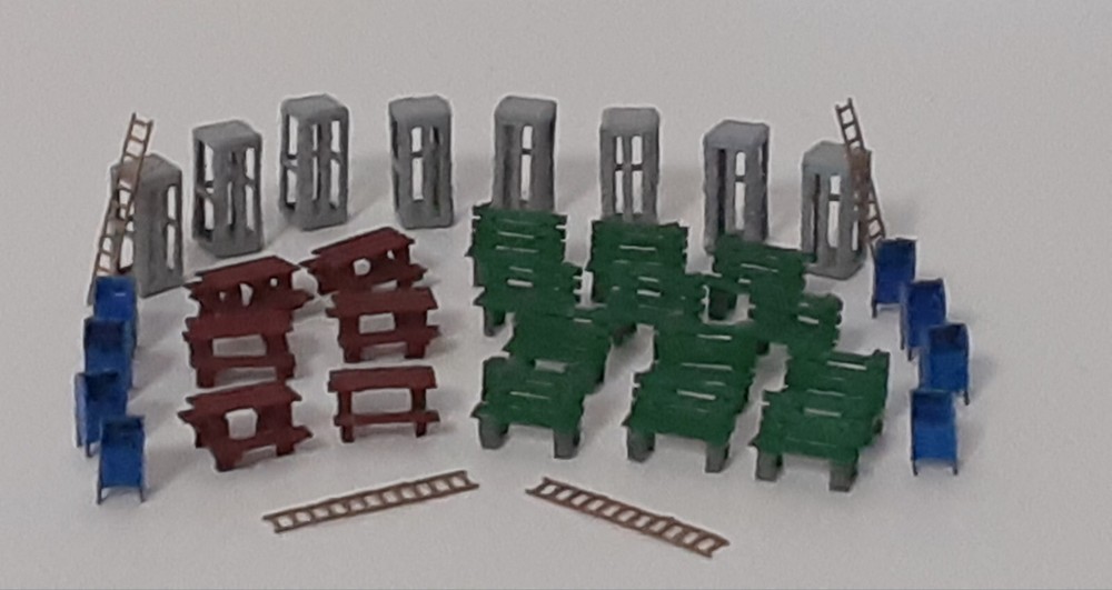 38pc City Accessory Pack - Laser Cut & Etched - Z Scale