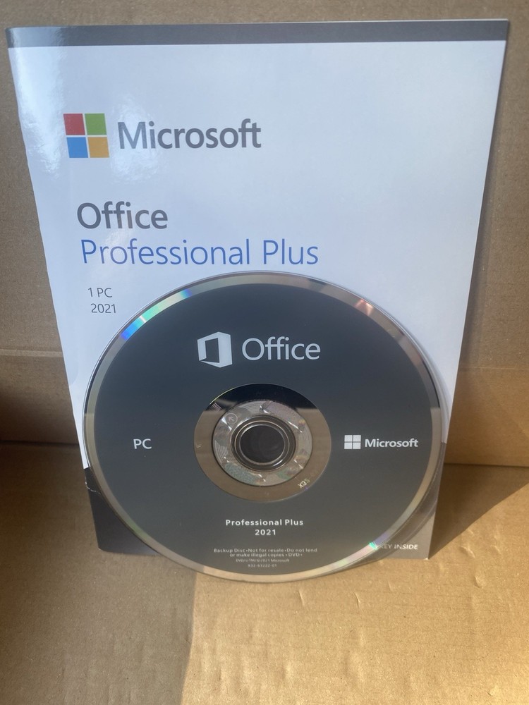 Microsoft Office Pro Plus 2021 1 PC Retail Lifetime Disc Lifetime 1 User