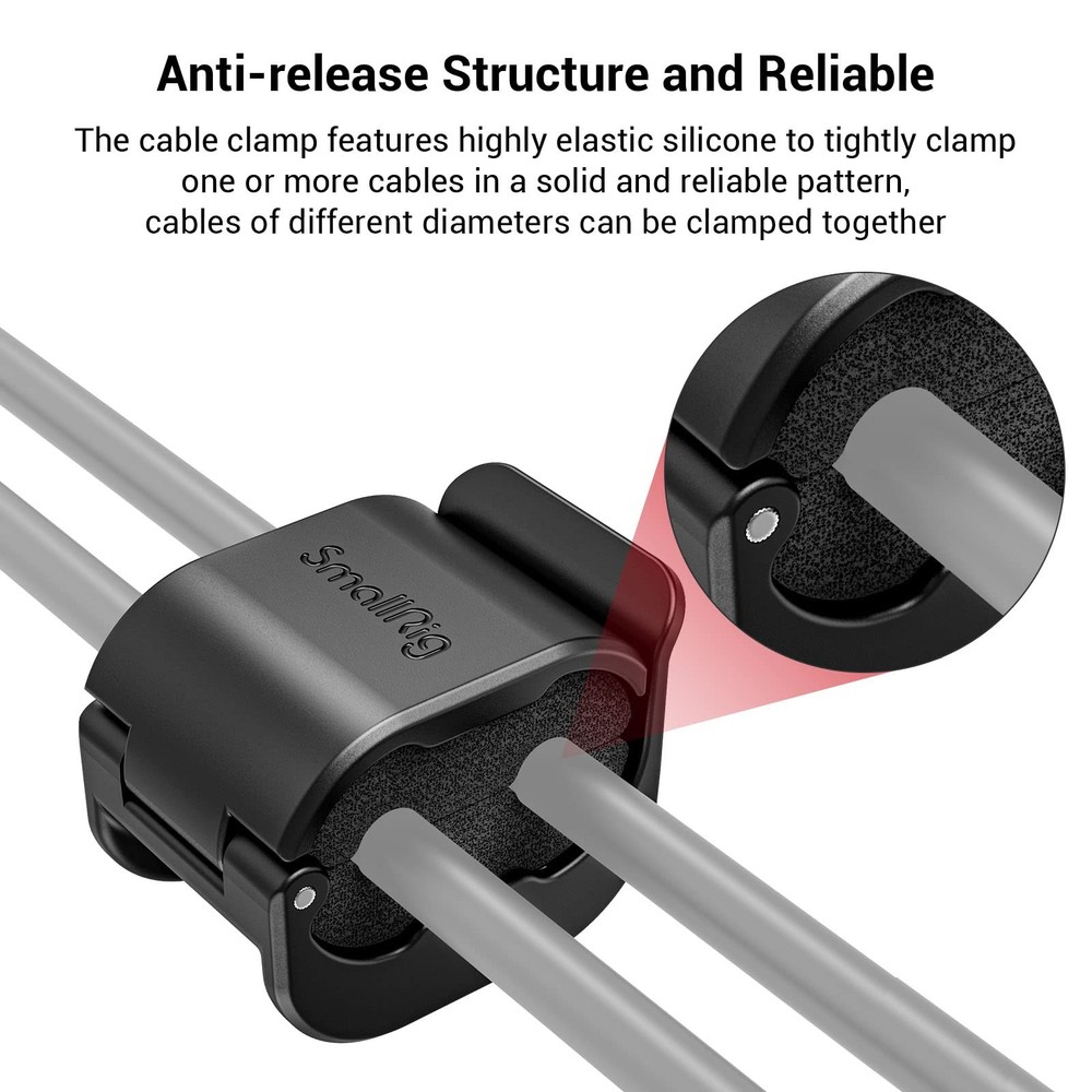SmallRig Camera Clamp (4 pcs) for HDMI/SDI/Microphone Cable, DSLR Black