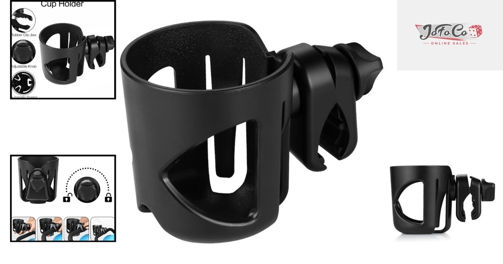 Multifunctional 360° Rotatable Cup Holder - Perfect for Strollers, Bikes, & More