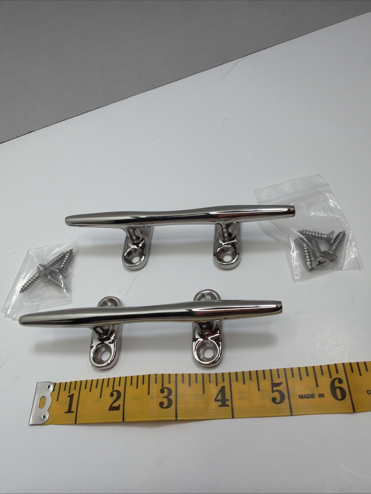 Stainless Steel (2) Boat Dock Cleats 5 Inch Silver Brand New