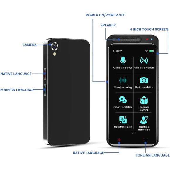 Language Translator Device, Portable Translator Device with 138 Languages & 4.1"