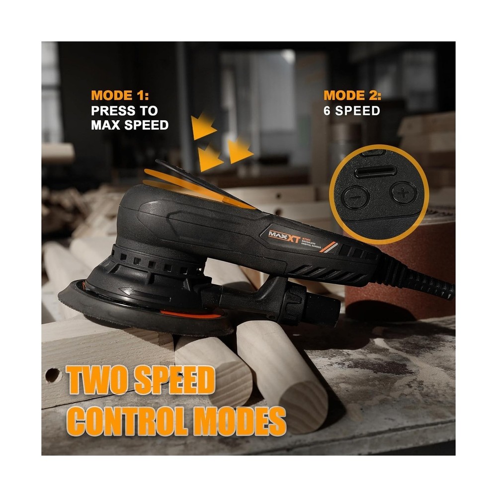 MAXXT Electric 5mm Random Orbital Sander Brushless 350W 3A Multi-function Var...