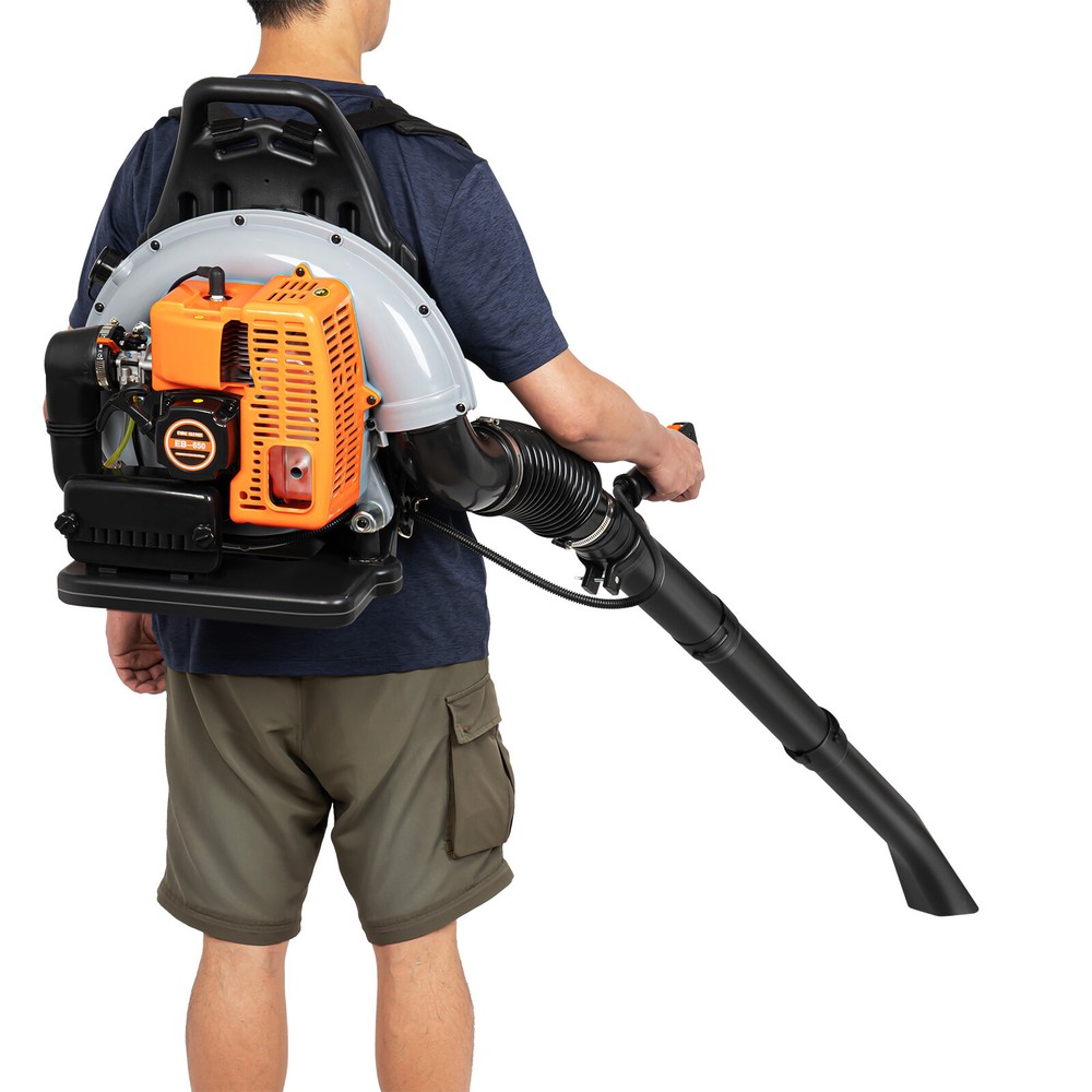 Commercial Backpack Gas Leaf Blower Manual Start 63cc Two-stroke Engine