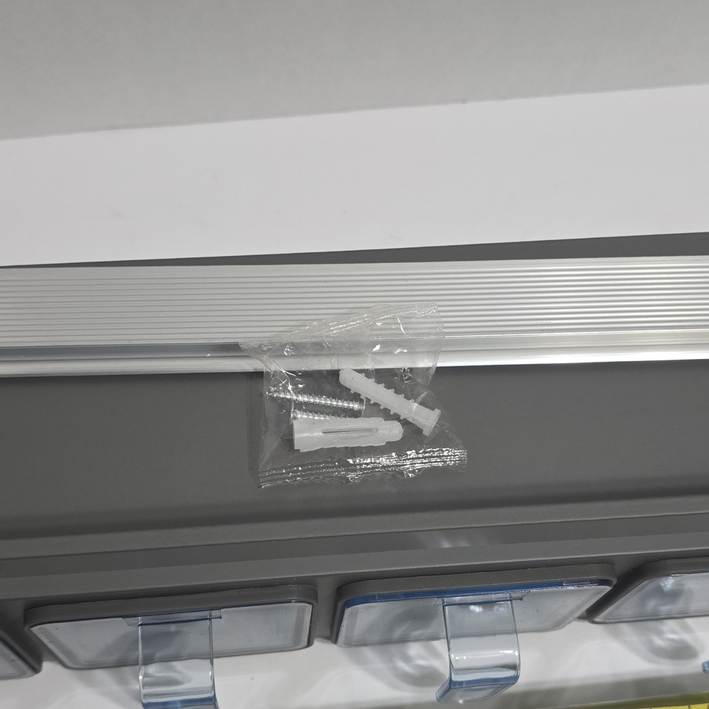 Gray 6-Compartment Wall Mounted Storage Bin Organizer