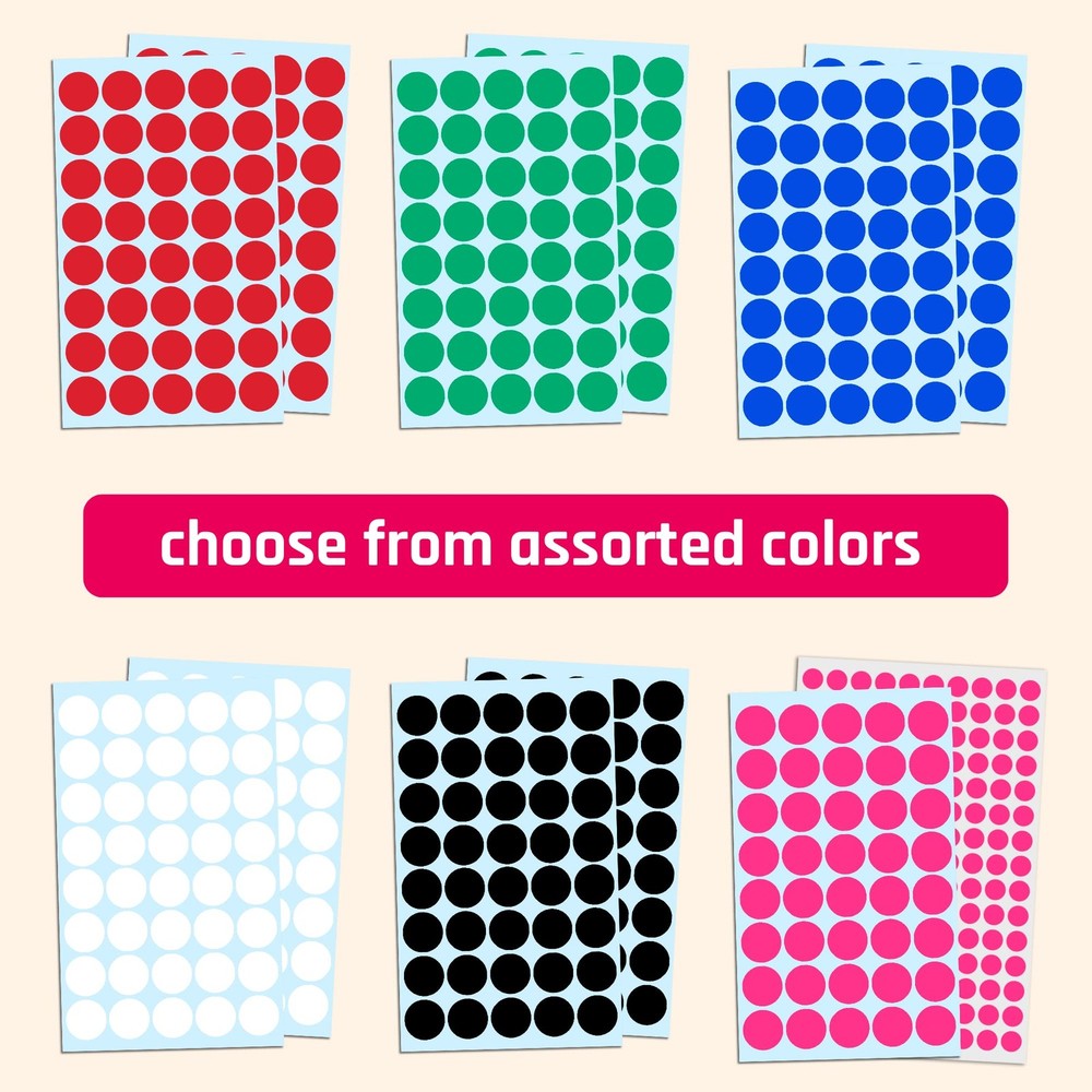 2000 Pack, 3/4" Round Dot Stickers Circle Labels - Green 2000