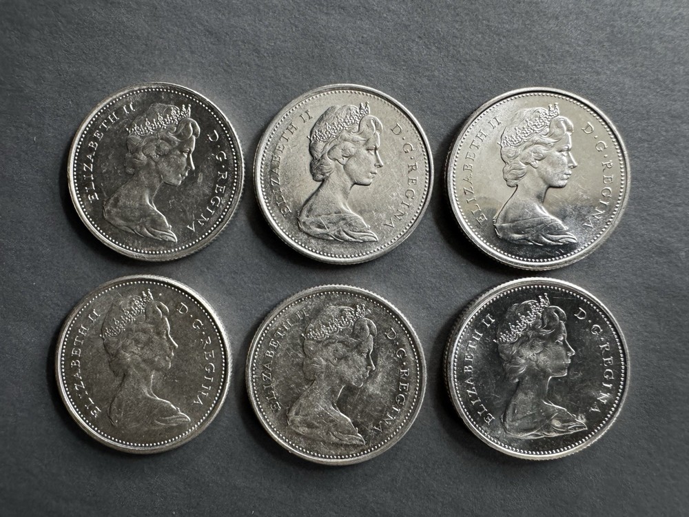 Canada Silver Quarters 1967, uncirculated, 5 Available Ref# C100