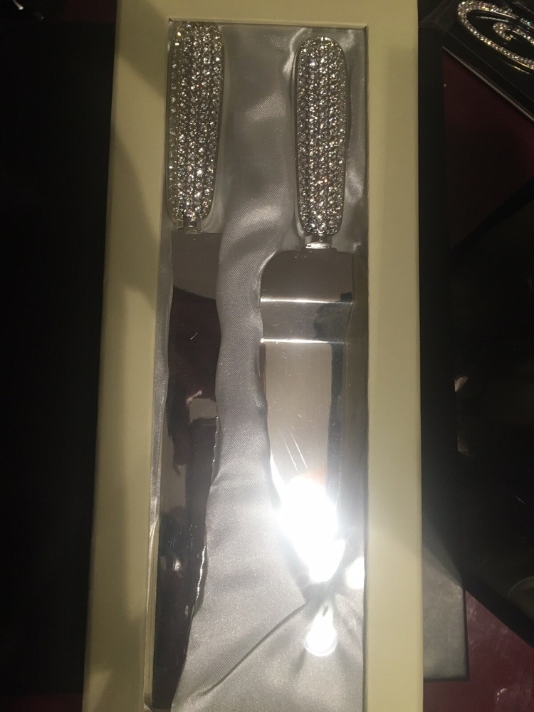 Wedding Champagne Flute Cake Knife and Server Set