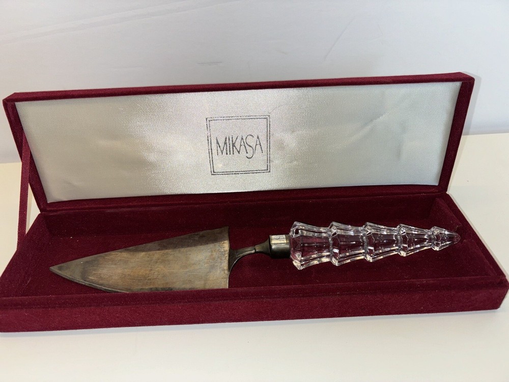 Vnt Mikasa Starshine Silver & Crystal Pie Server Cake Server/unmarked spoon