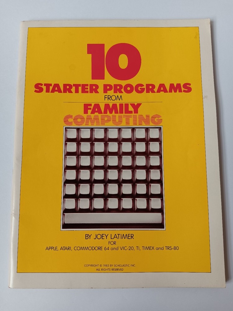 10 Starter Programs Family Computing Apple Atari Comm 64 Vic 20 TI Timex TRS-80