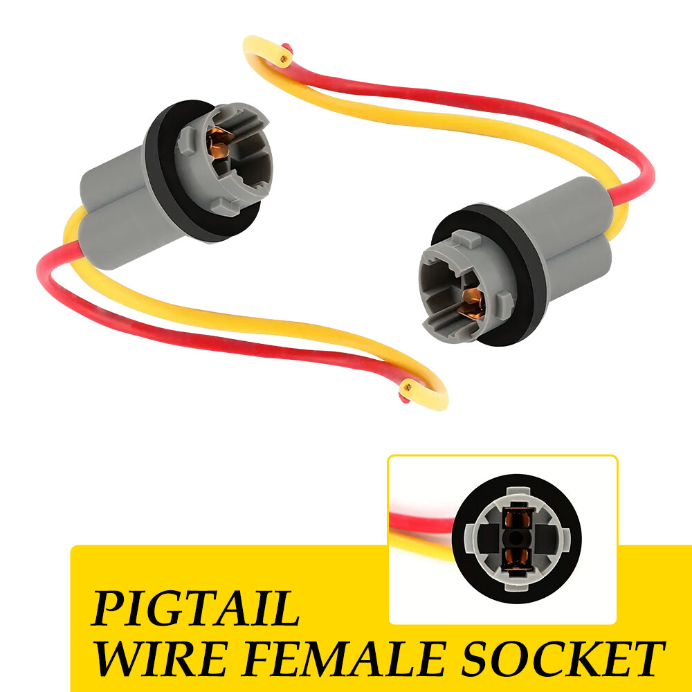Universal Pigtail Wire Female Socket T10 194 PGS Front Side Marker Light Plug