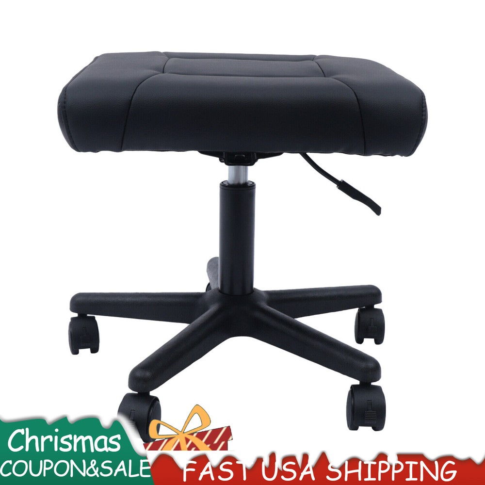 Office Foot Stool with Wheels, Height Adjustable Rolling Leg Rest Adjustable