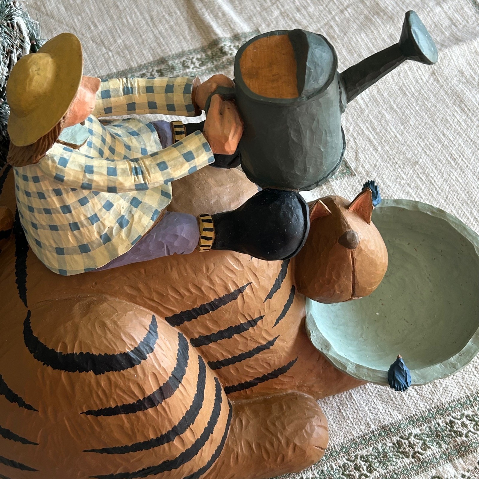 Kitty Bird Bath Feeder Williraye Studio WW7206 Folk Art Figurine Candy Dish Keys