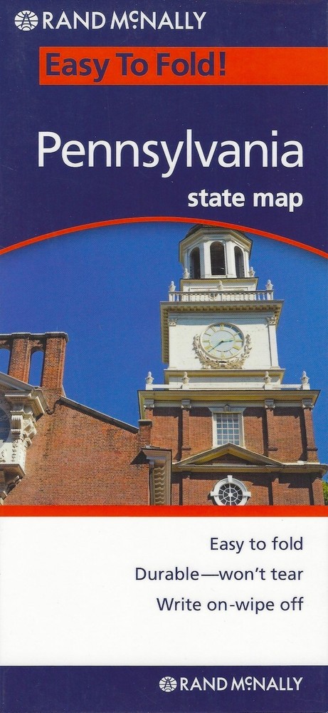 Pennsylvania, Easy-to-Fold, Laminated State Map Rand McNally Folded & Laminated