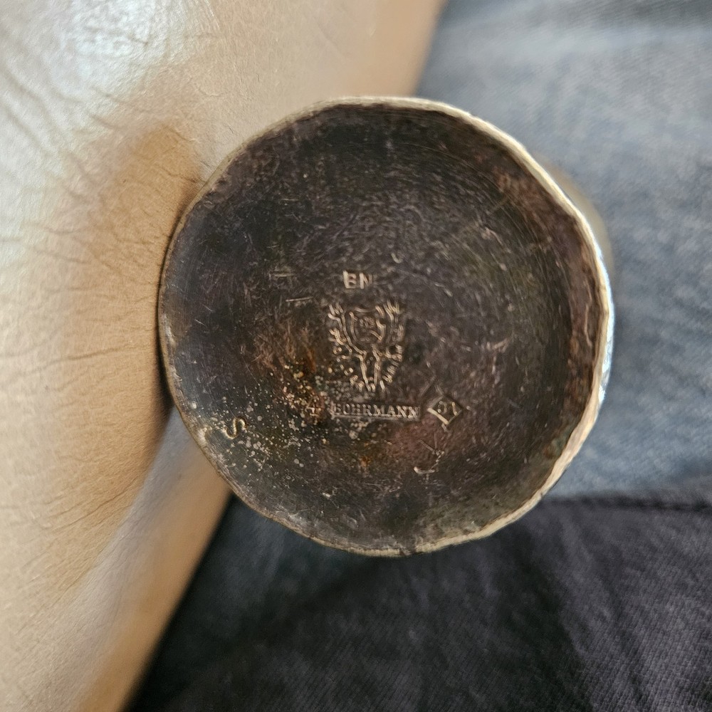 ANTIQUE BOHRMANN Silver Plated Egg Cup Hotelware Circa 1910
