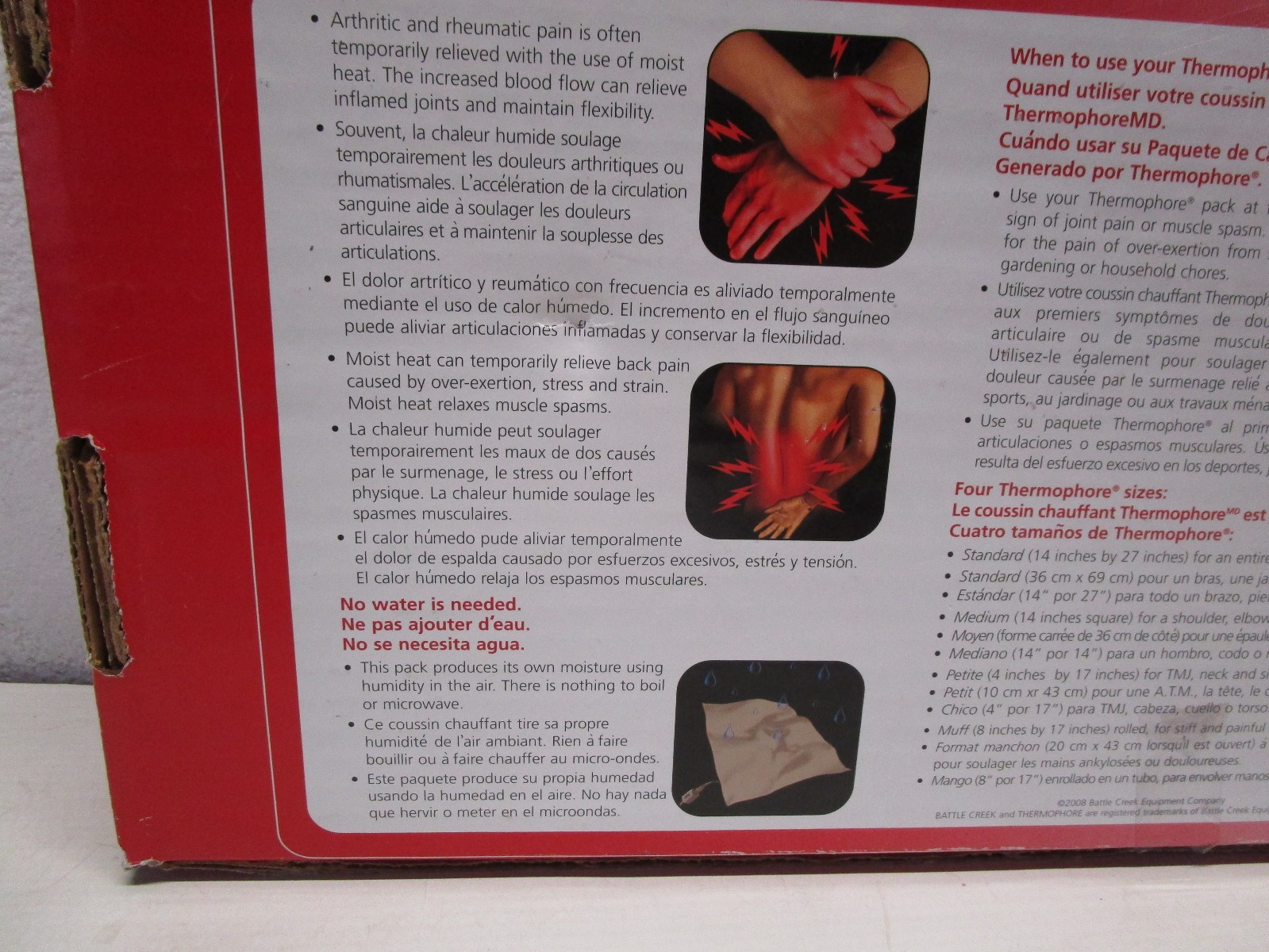 NEW ~ THERMOPHORE Moist Heating Heat Pack Pad Electric 056 Medium 14 x 14 Beige