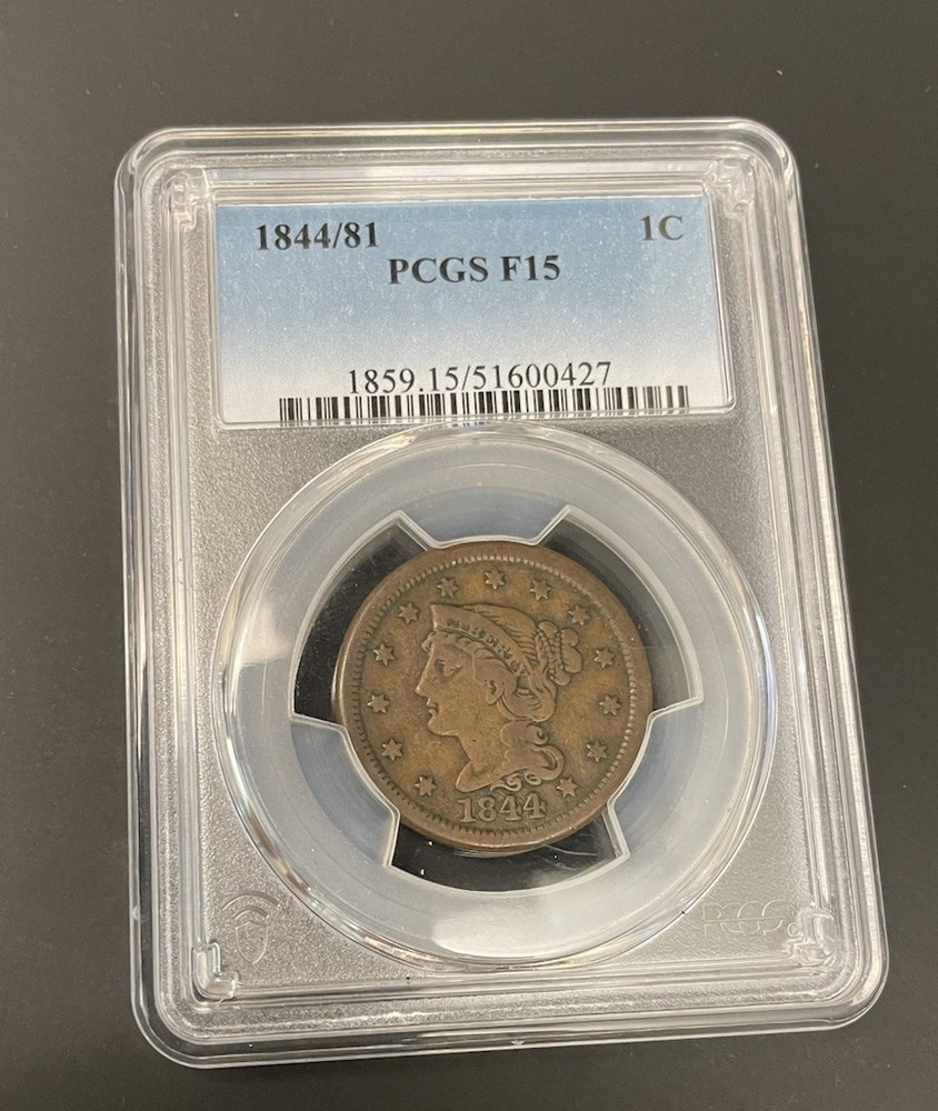 1844/81 Large Cent PCGS F15