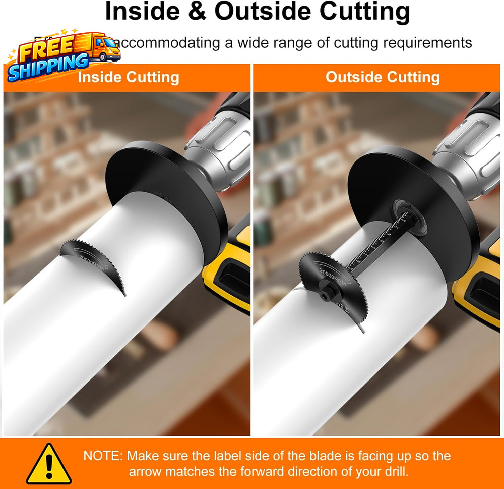 Inside Pipe Cutter for PVC Pipe, Cutter Tool Set with Scale - Adjustable Depth G