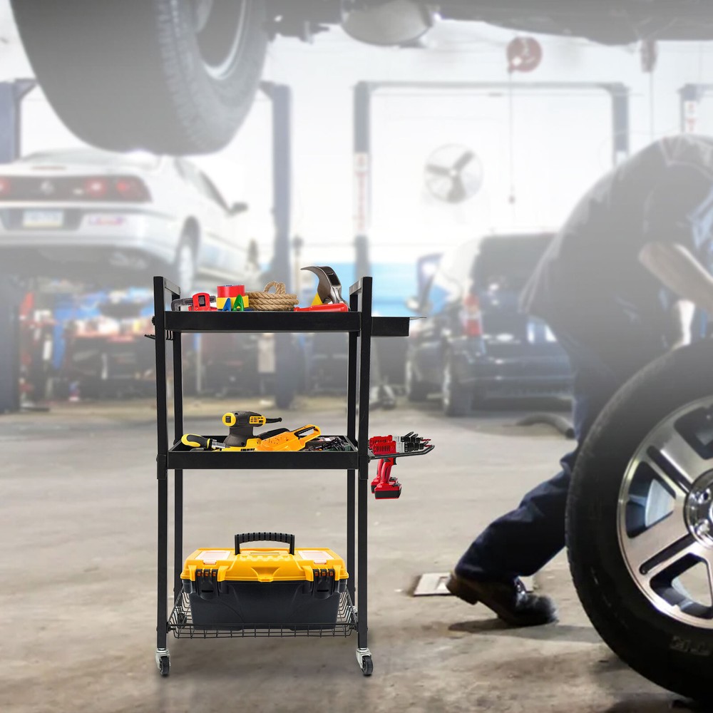Power Tool Storage Cart Moveable, Tool Holder W/ Wheels For Tool Storage