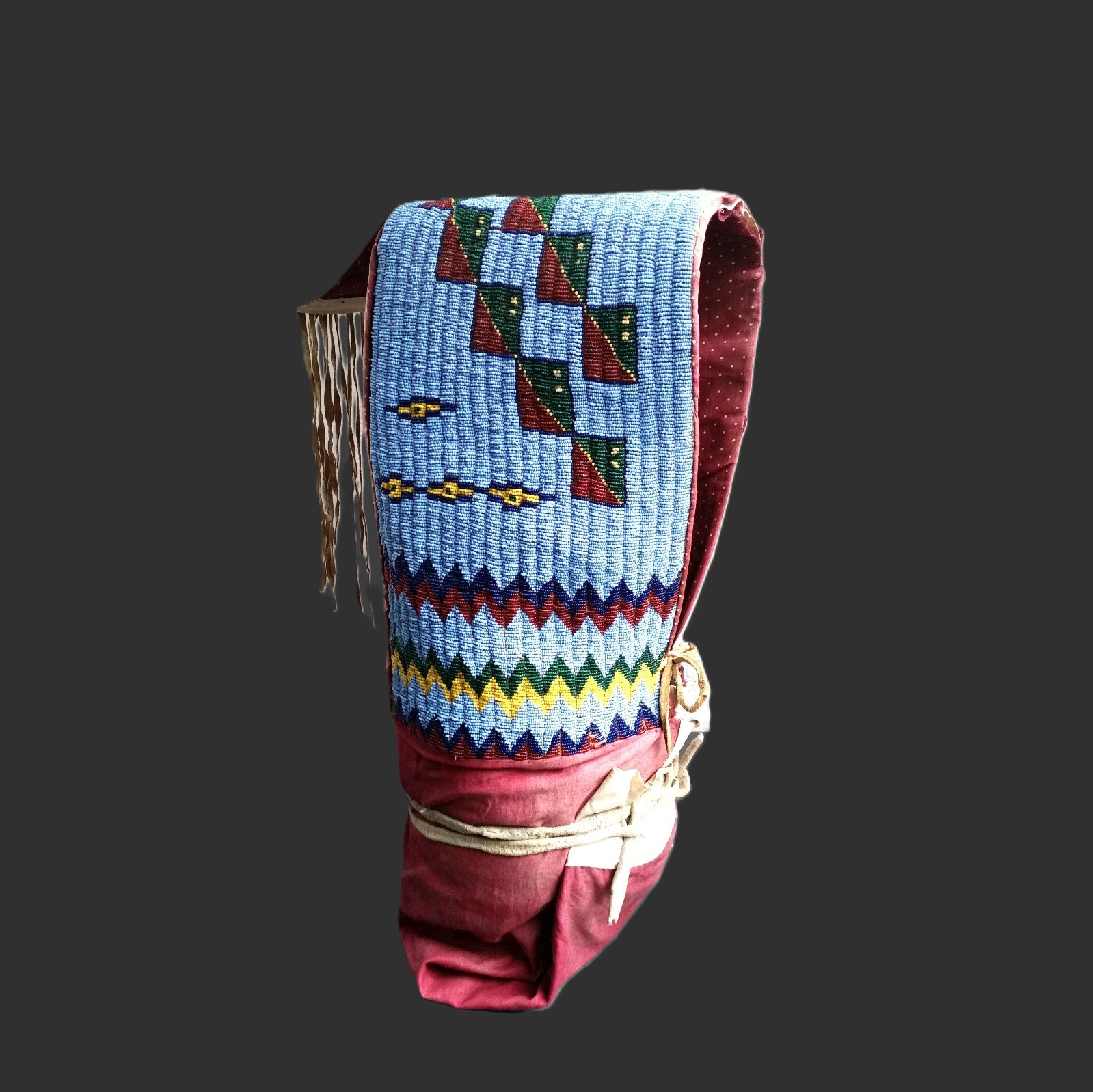 Antique Sioux (Dakota/ Lakota) Beaded Soft Baby Carrier/ Cradle, circa 1880.
