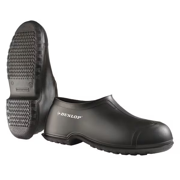 Overshoe, Ankle, Cleated Sole, Button Tab Closure, PVC Upper, 4 in Boot Height,