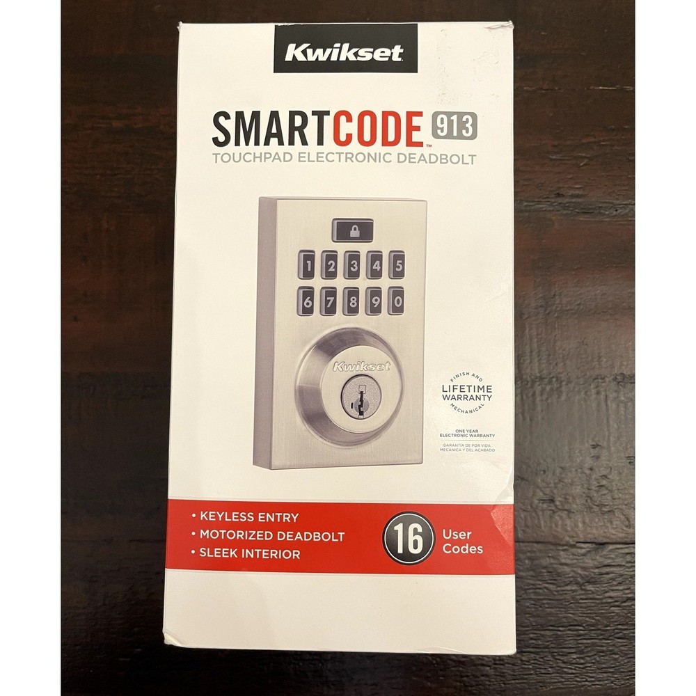 Kwikset SmartCode 913 Touchpad Electronic Deadbolt Keyless Entry NO KEYS